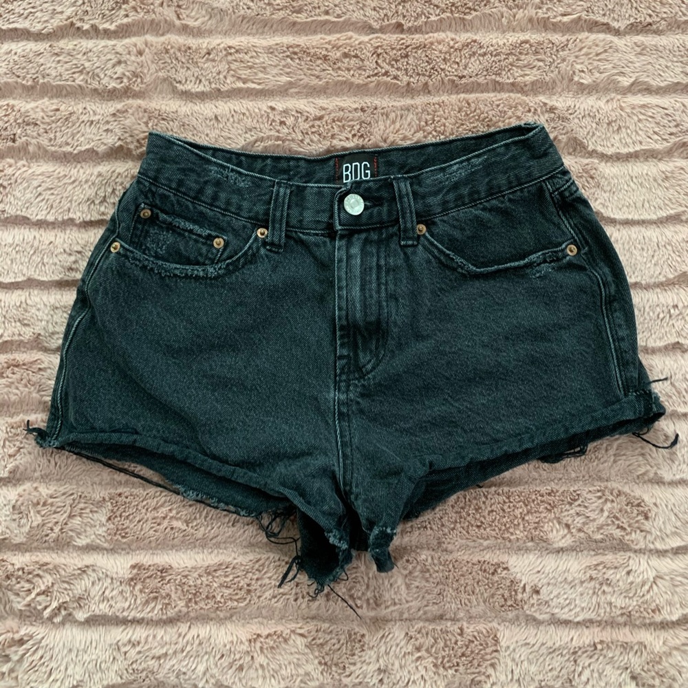 URBAN BDG black girlfriend HR denim shorts